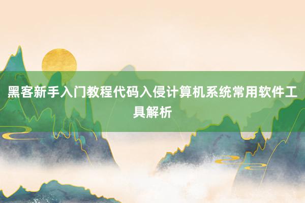黑客新手入门教程代码入侵计算机系统常用软件工具解析
